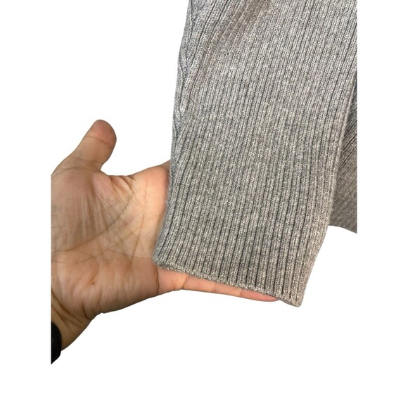 VTG J. CREW Cotton Women Large Gray Pullover Turtle‎ Neck Sweater Rubbed - Picture 4 of 9